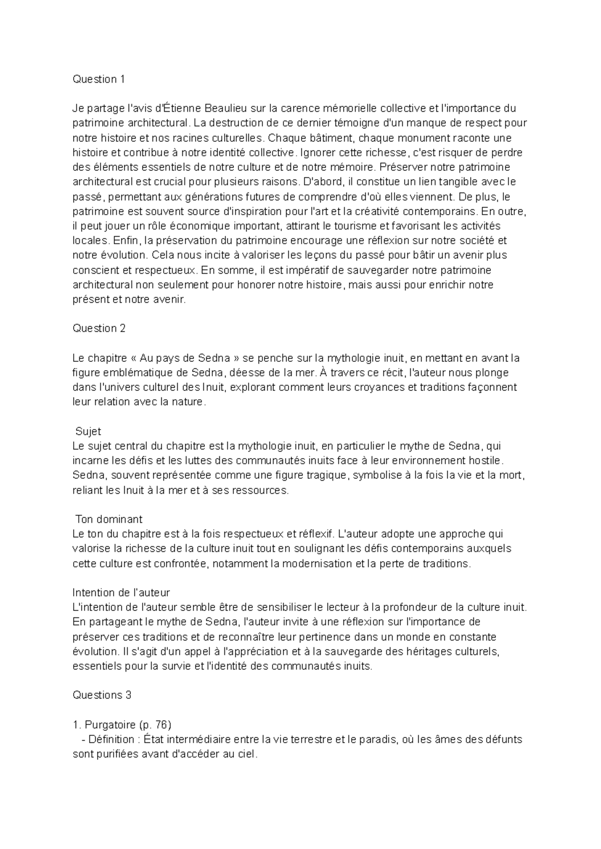 Fra - Fra - Question 1 Je partage l'avis d'Étienne Beaulieu sur la ...