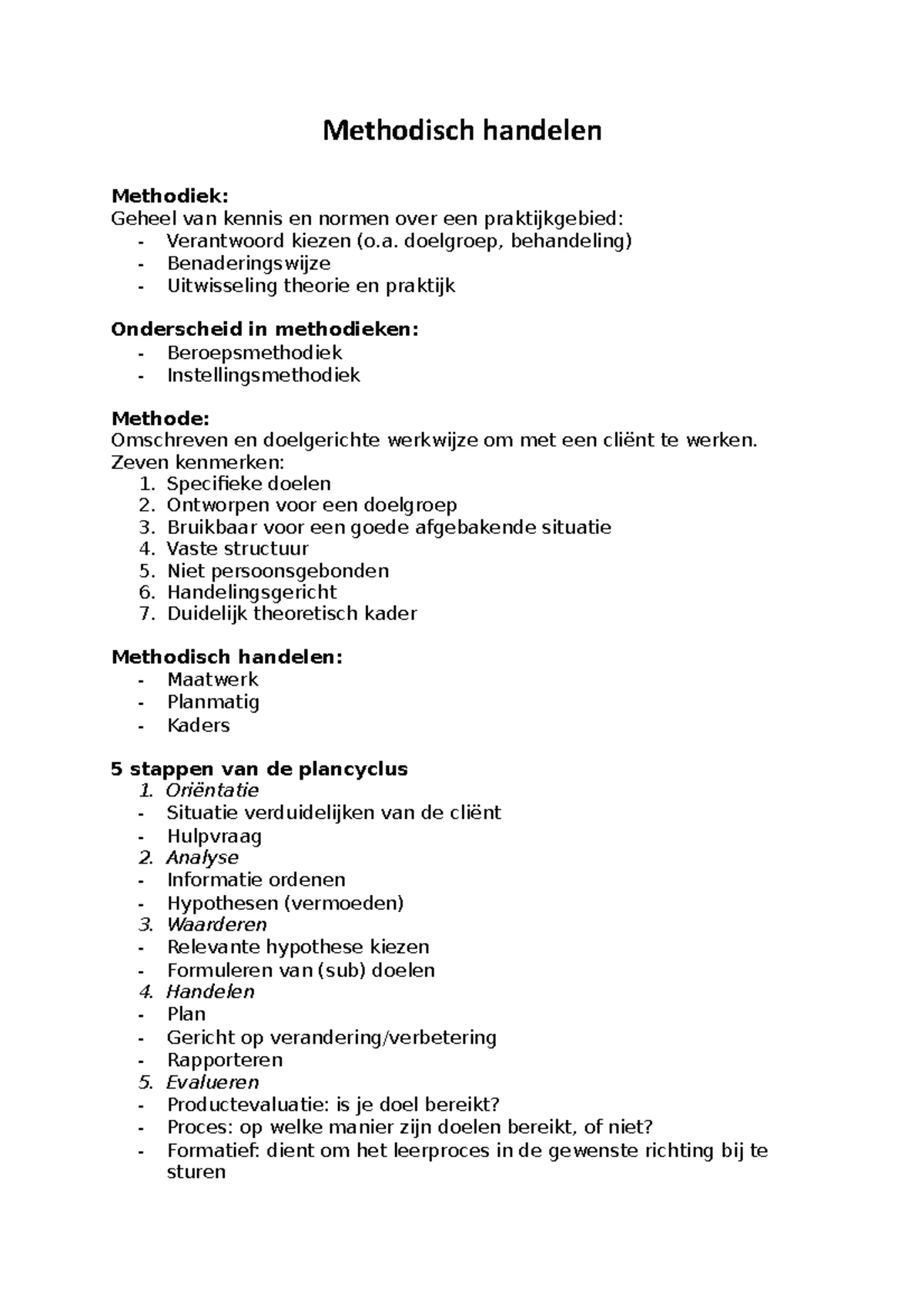 Verslag 3 Werelden Model - Methodisc h Handelen / 3 Wereld Model ESW ...