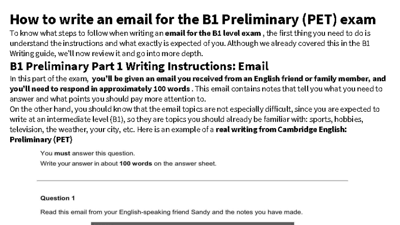 How to Write for the B1 Preliminary (PET) Exam: A Comprehensive Guide ...