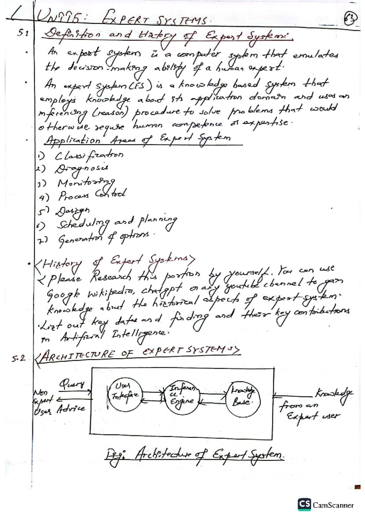 Ch 5: Expert Systems - Lecture Notes (CS) - Studocu