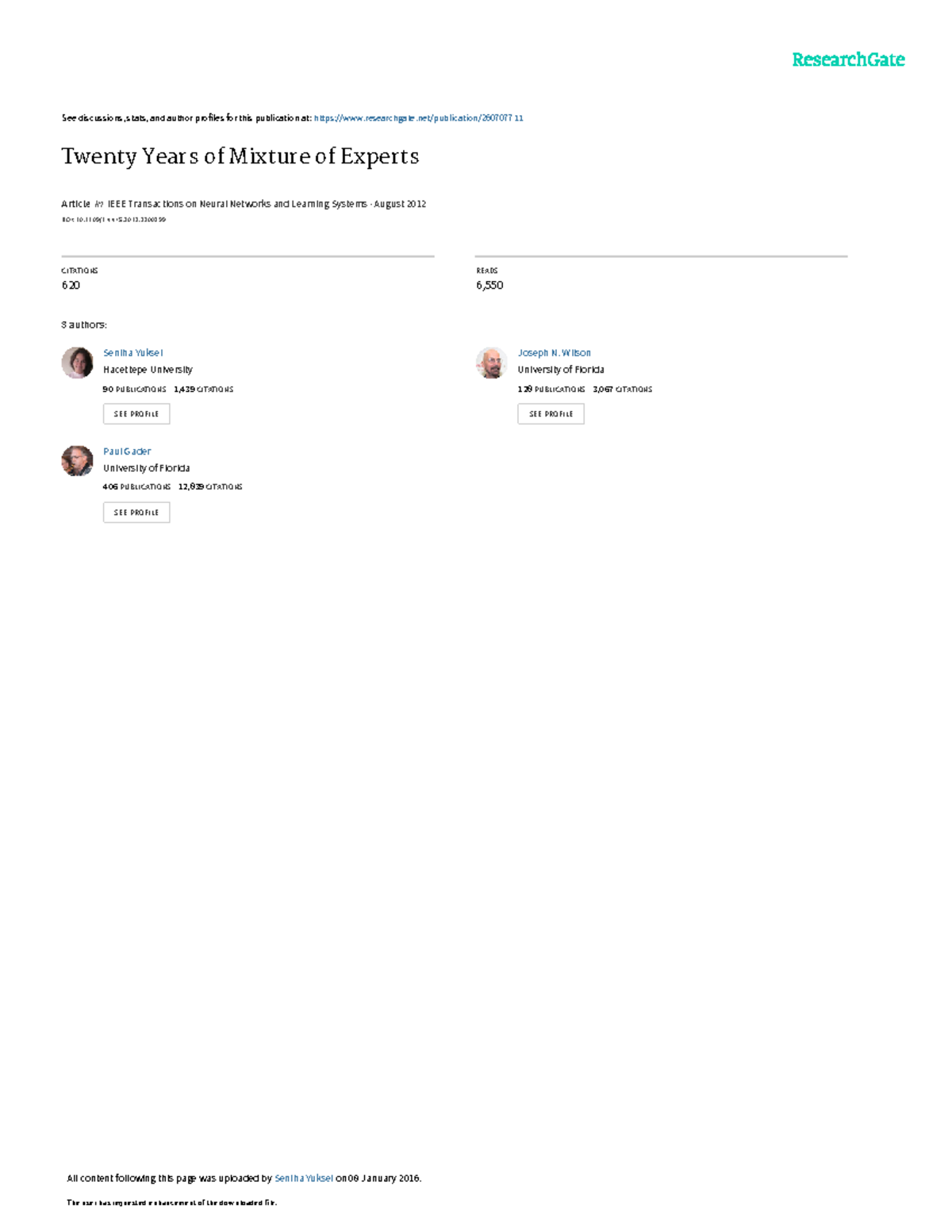 Twenty Years of Mixture of Experts: A Comprehensive Survey (CS 101 ...