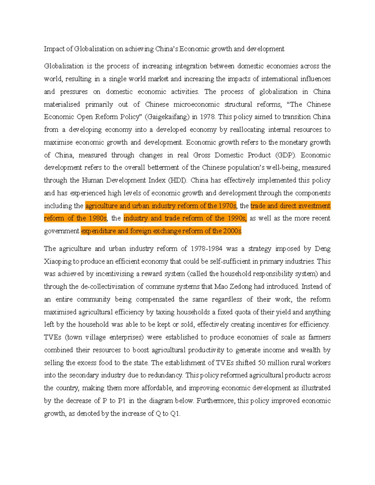 China Essay - Past hsc case study - Impact of Globalisation on ...