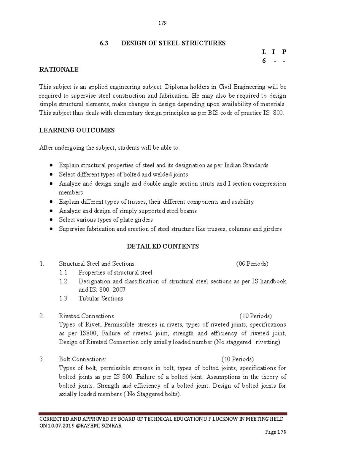 179 6.3 Design of Steel Structures - Civil Engineering Syllabus - Studocu