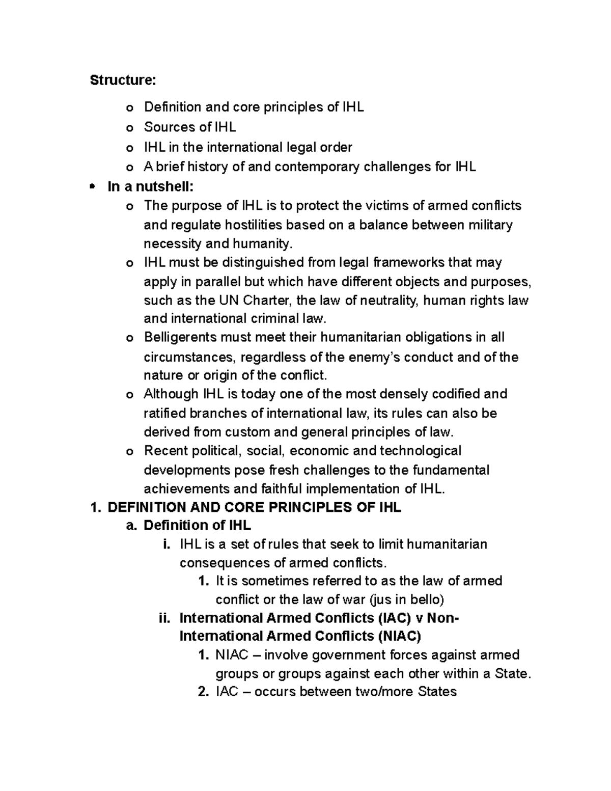 IHL Overview: Definition, Principles, and Contemporary Challenges ...