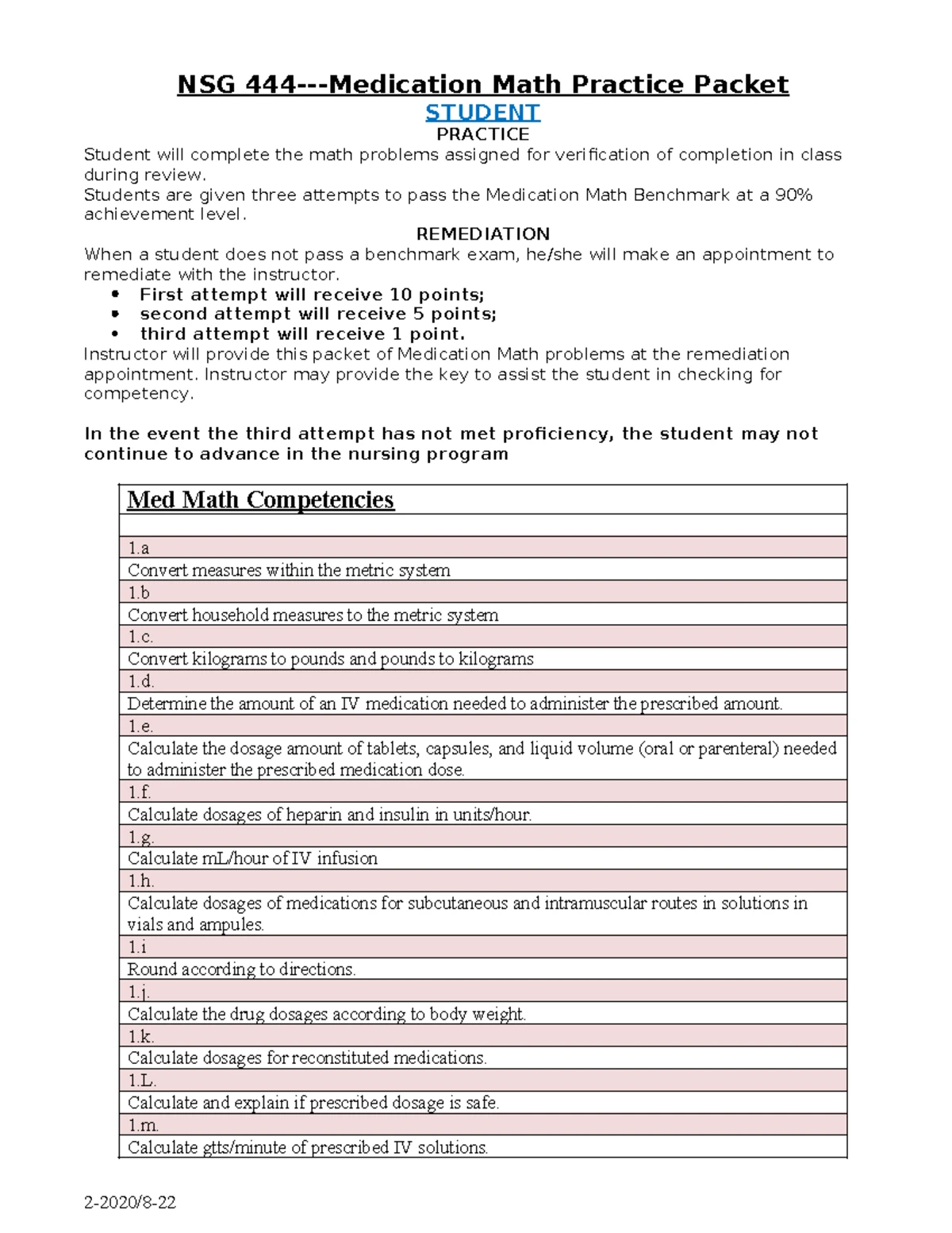 Math Worksheet Week 4 - Lab Med Math - Medication Calculations - Studocu