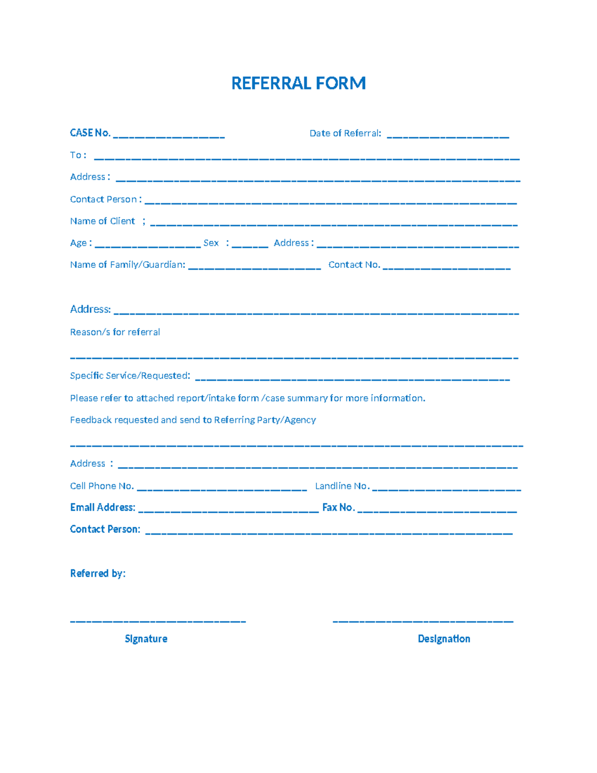 Referral-FORM-VAW - Uiuugg - REFERRAL FORM CASE No ...