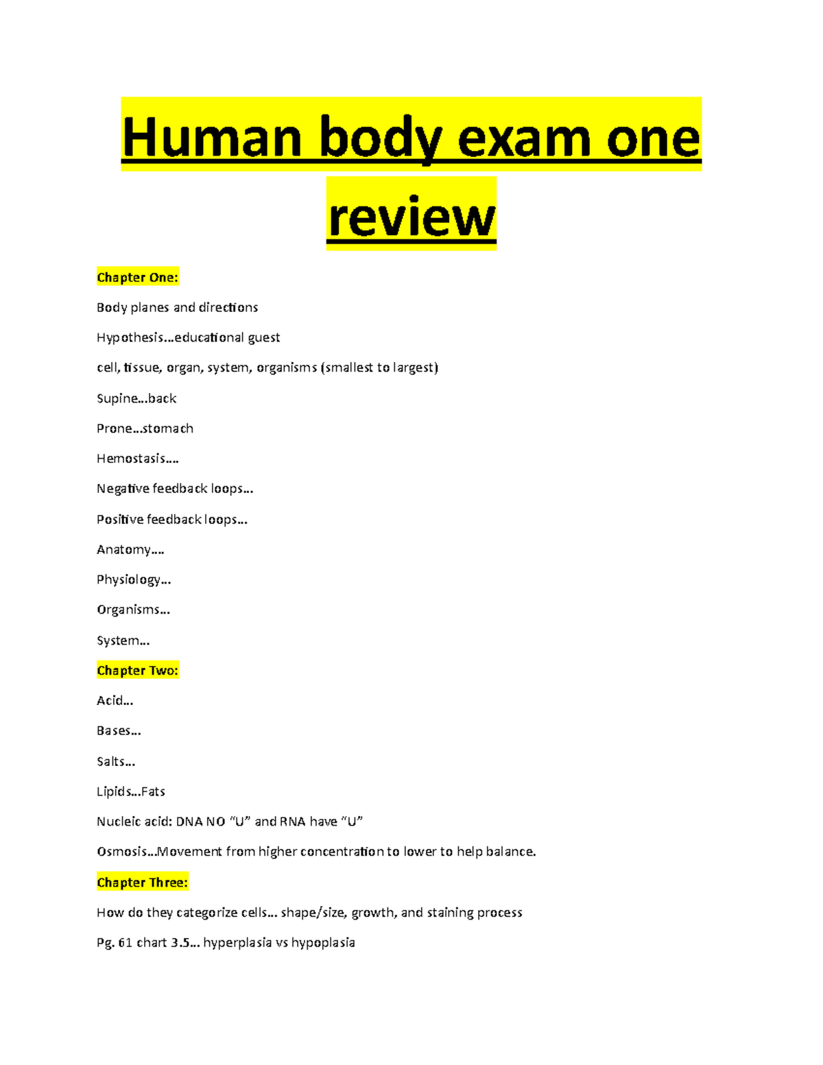 BIO101 Exam 1 Review: Key Concepts and Test Questions - Studocu