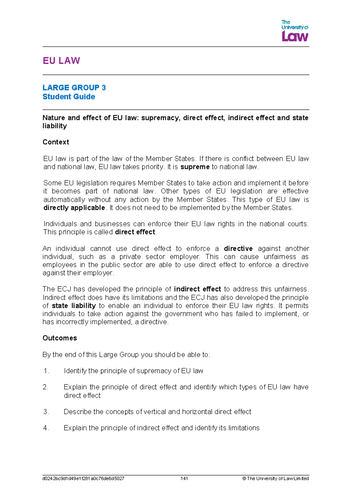 2425 eu lg03 ce01 student guide - EU LAW LARGE GROUP 3 Student Guide ...