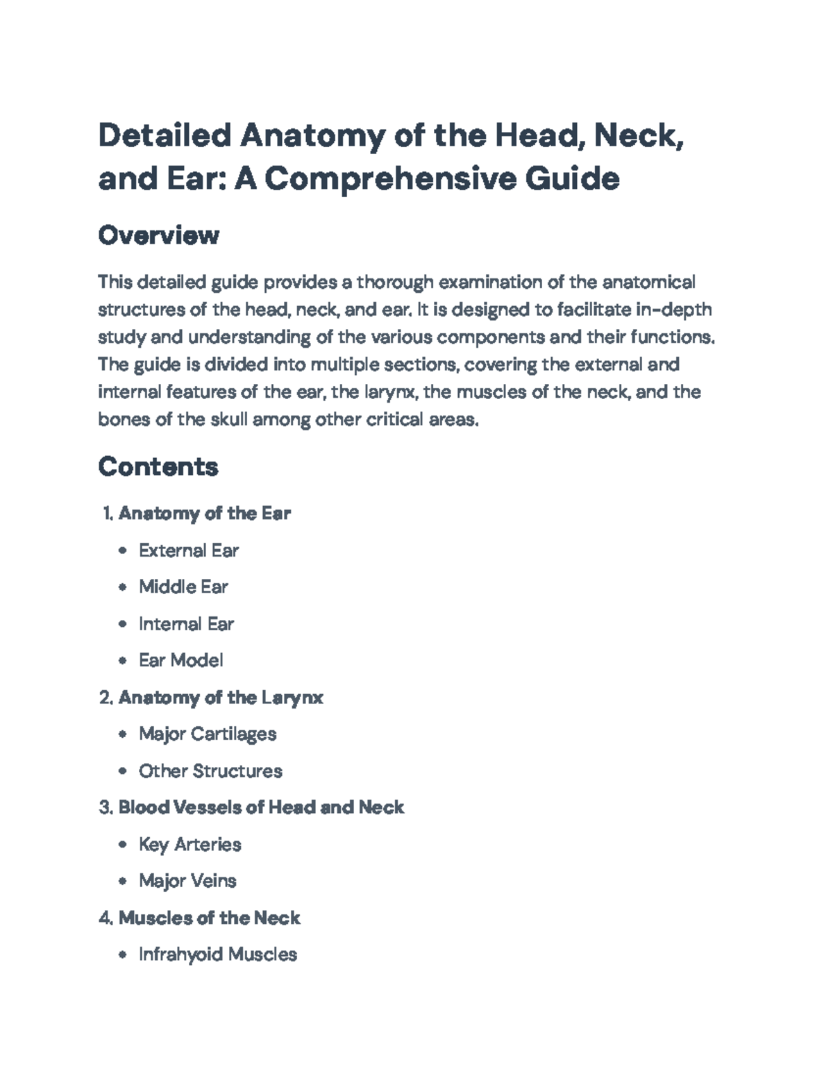 Comprehensive Guide to Head, Neck, and Ear Anatomy - Detailed Anatomy ...