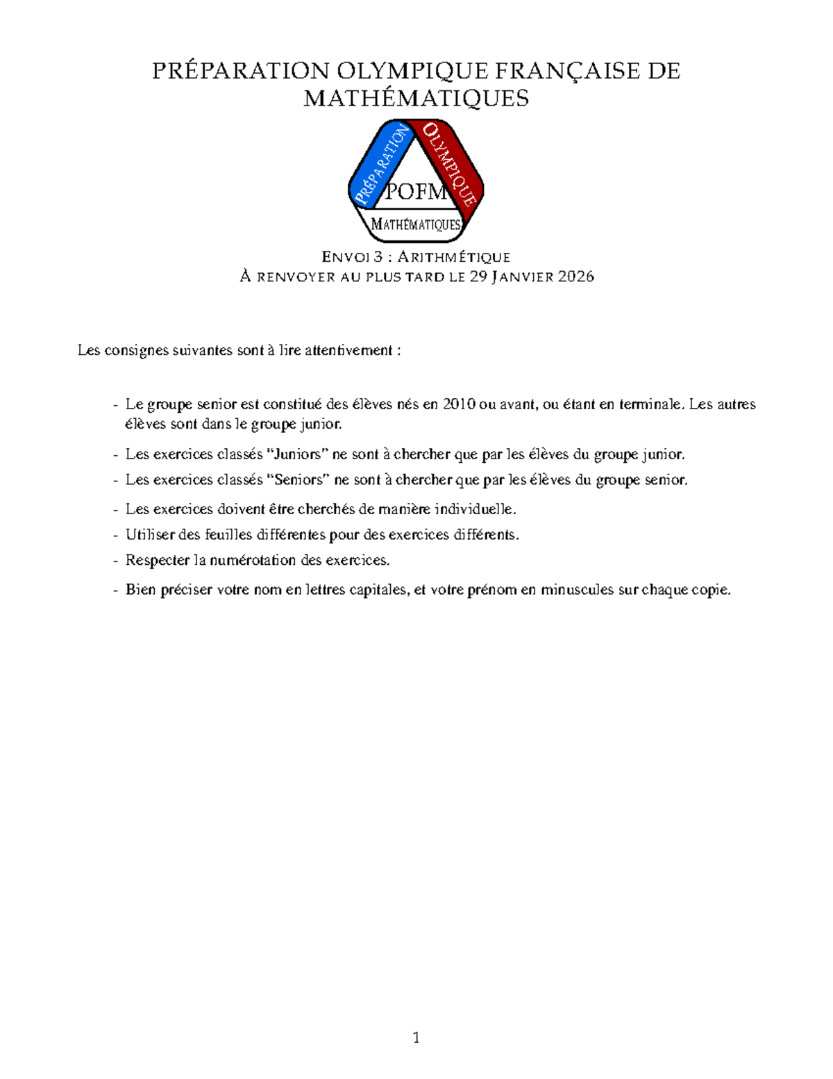 AT IO POFM UE PR PIQ PA R YM OL N PR OLYMPIQUE DE MATH - Exercice 3 ...