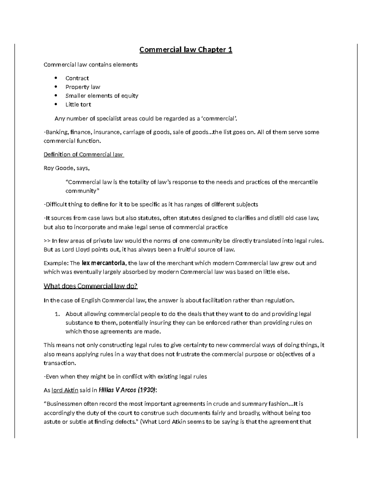 Commercial Law 101: Chapter 1 Overview and Key Concepts - Studocu