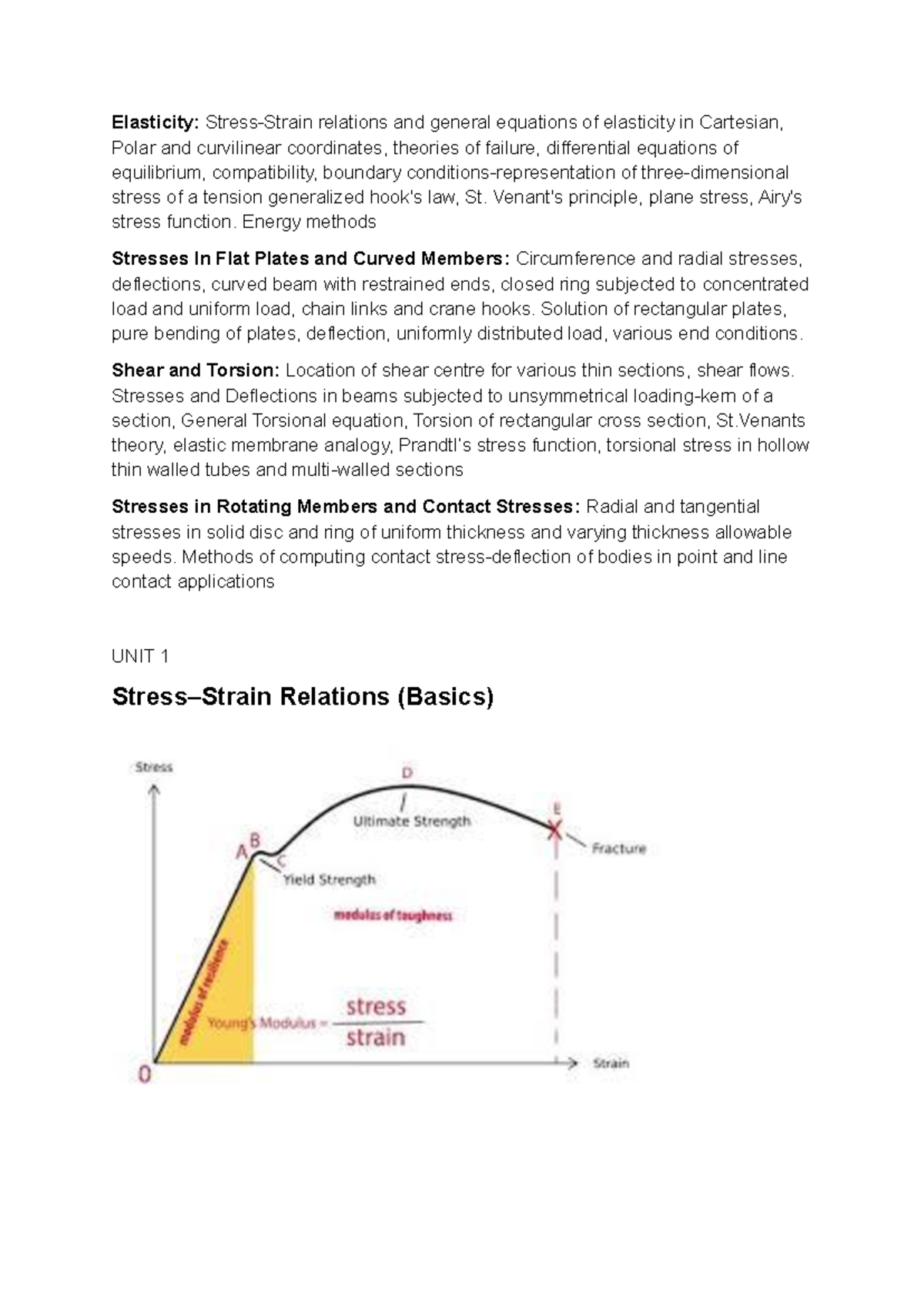 Elasticity and Stress Analysis: General Equations and Theories (ENGR ...
