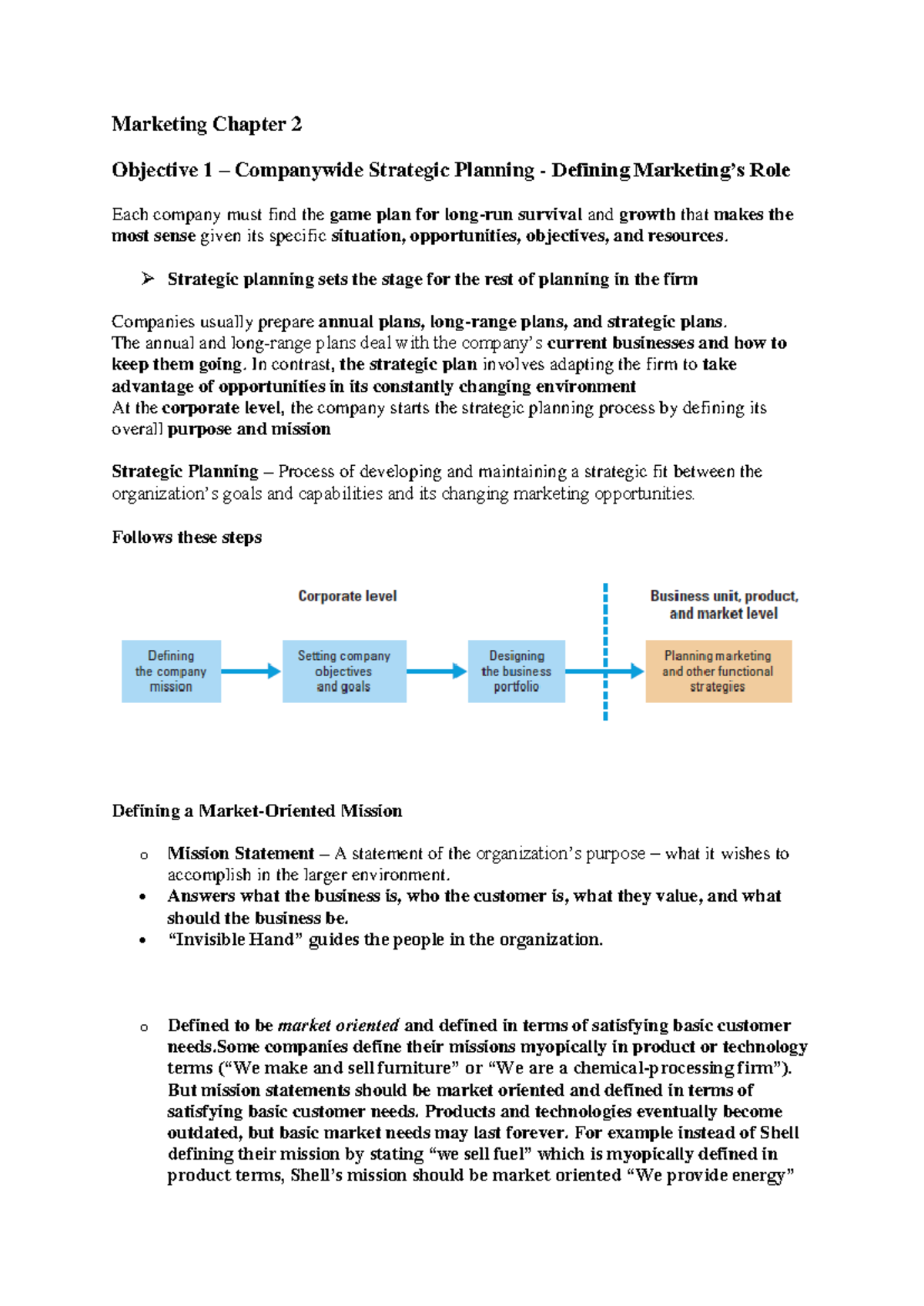Marketing CH - Summary of Key Concepts from Chapter 2 Insights - Studocu