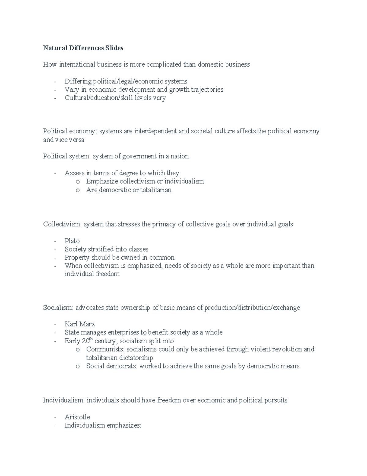 International Business Politics & Culture Study Guide (BUS 101) - Studocu