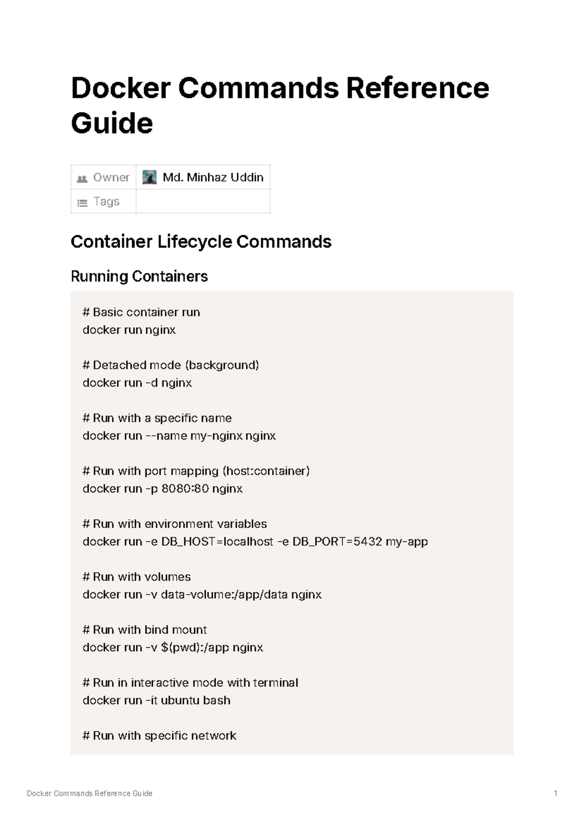 Docker Commands Reference Guide: Comprehensive Command Overview - Studocu