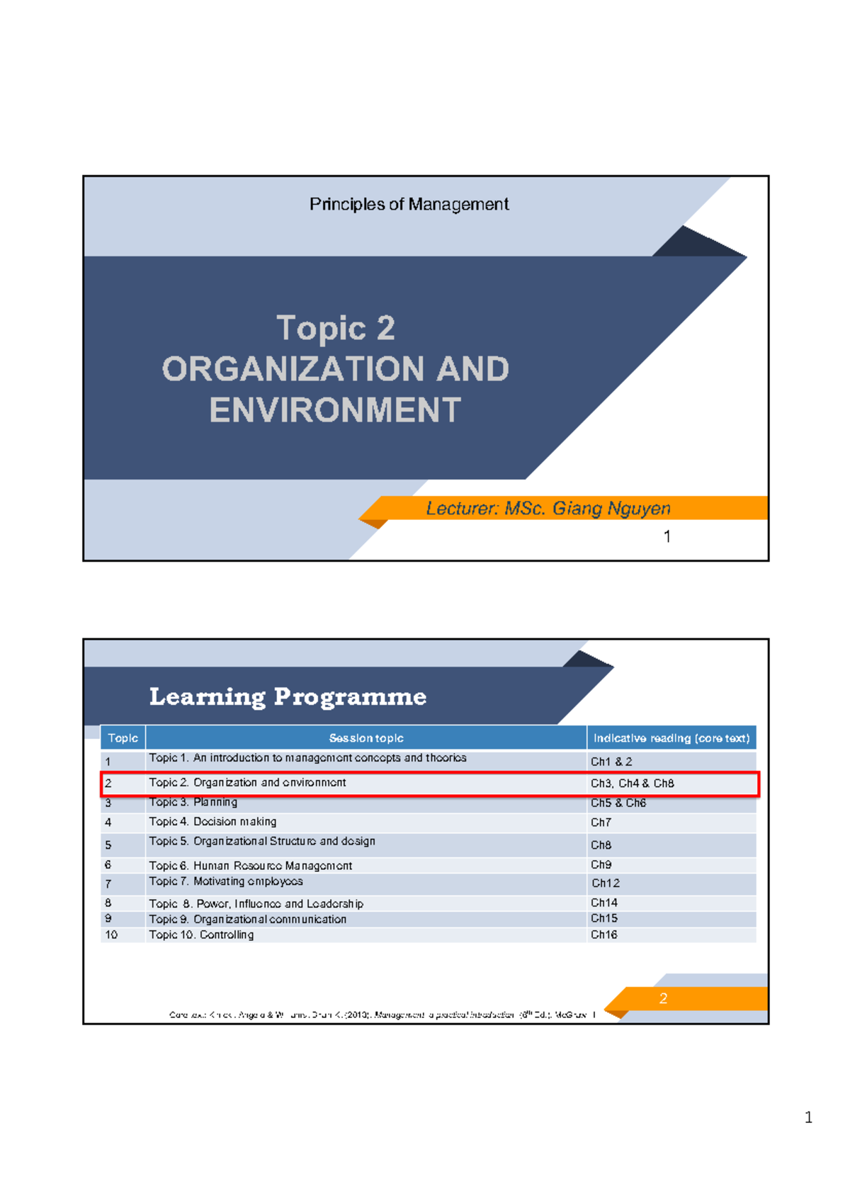 Topic 2: Organization & Environment Overview - Principles of Management ...