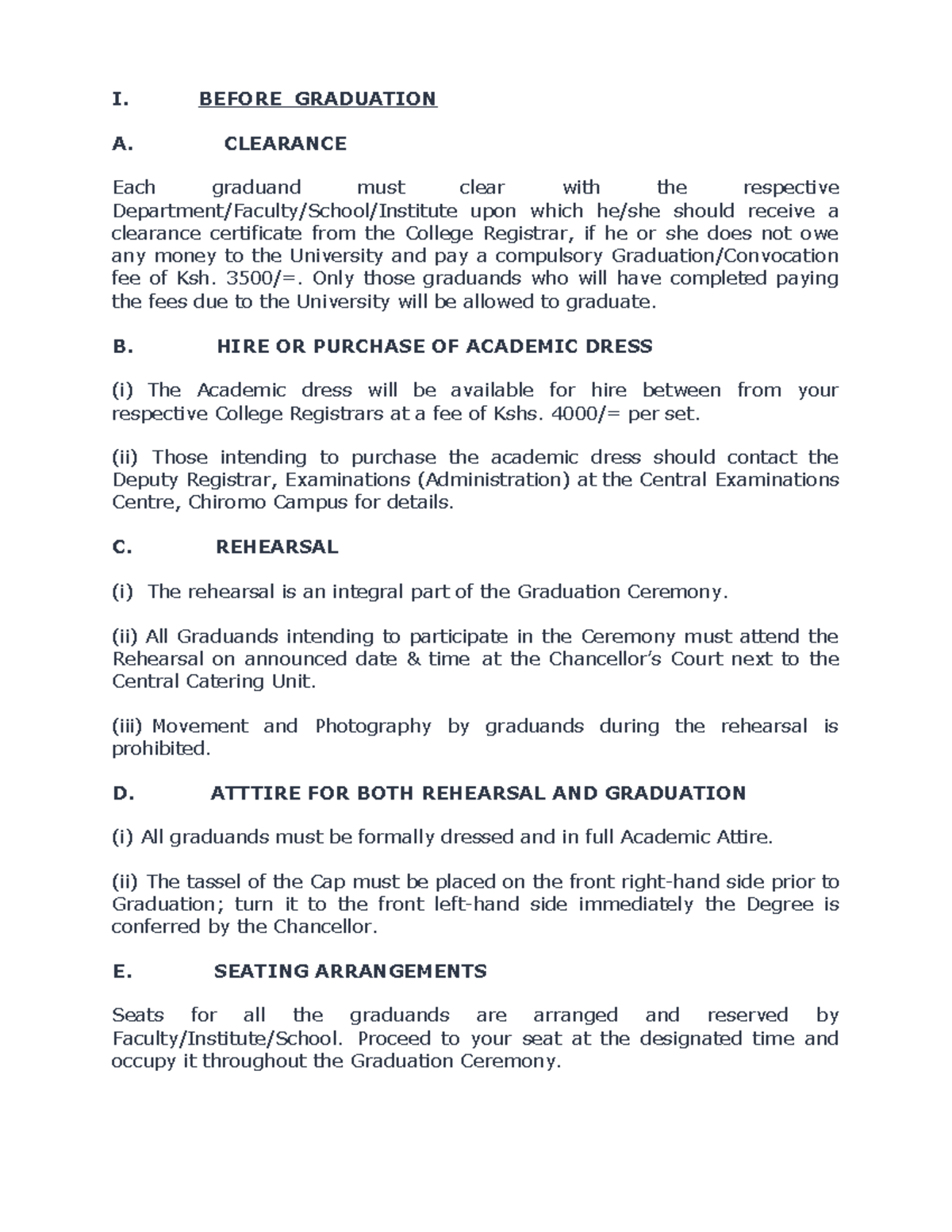 Graduation Requirements and Ceremony Guidelines (GRAD 101) - Studocu