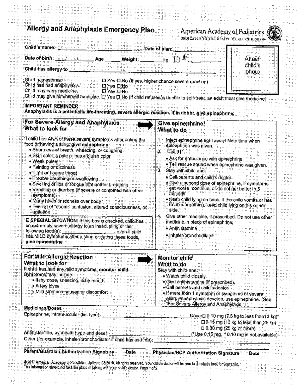 Allergy & Anaphylaxis Emergency Plan: Essential Guidelines for Care ...