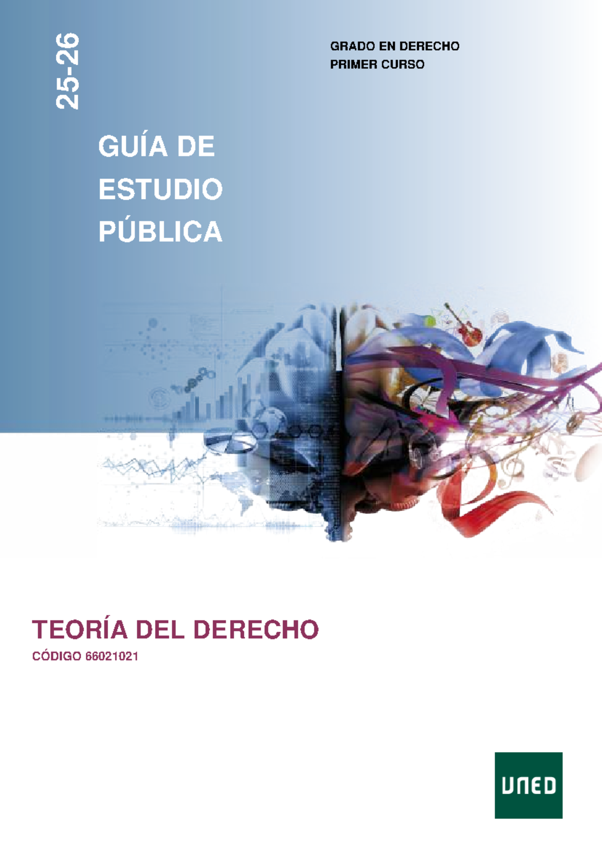 Guía de Estudio: Teoría del Derecho - Grado en Derecho 66021021 - Studocu