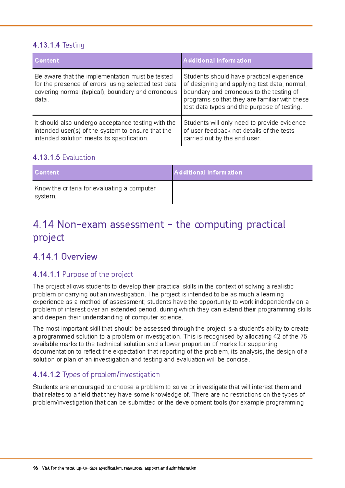 AQA AS Computer Science NEA Mark Scheme: Testing, Evaluation, and ...