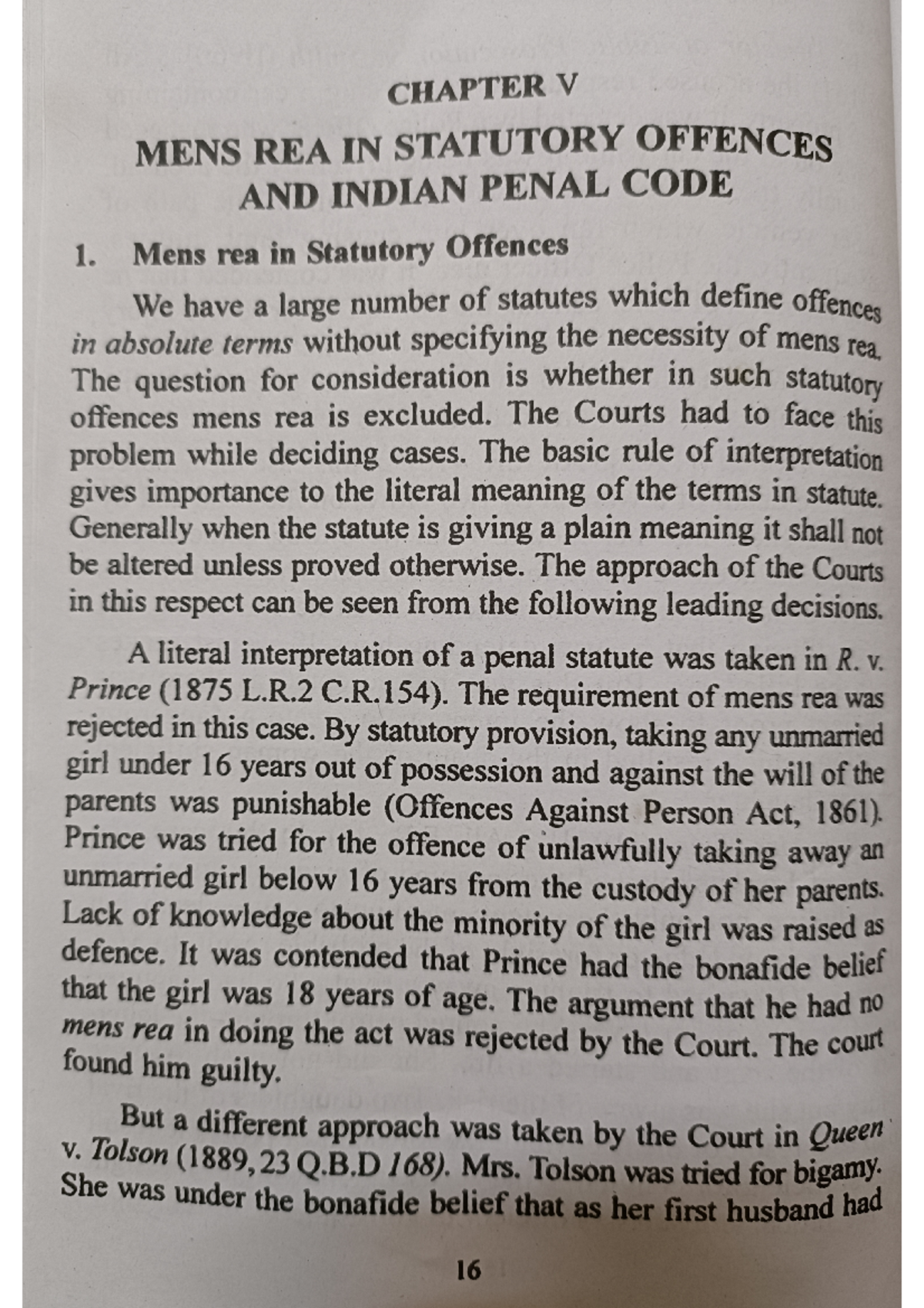 MENS REA in Statutory Offences under IPC: A Detailed Analysis - Studocu