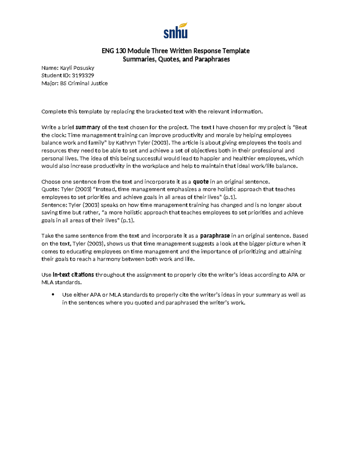 ENG 130 Module Three Written Response - Write a brief summary of the ...