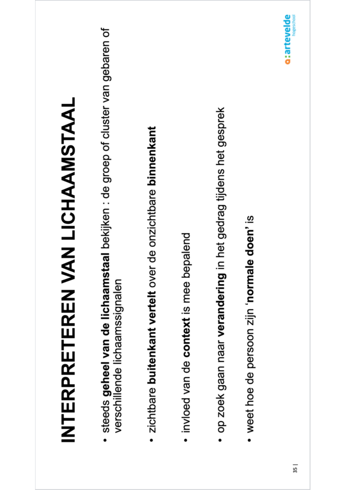 INTERPRETEREN VAN LICHAAMSTAAL: Signalen en Context (Artevelde 35 ...