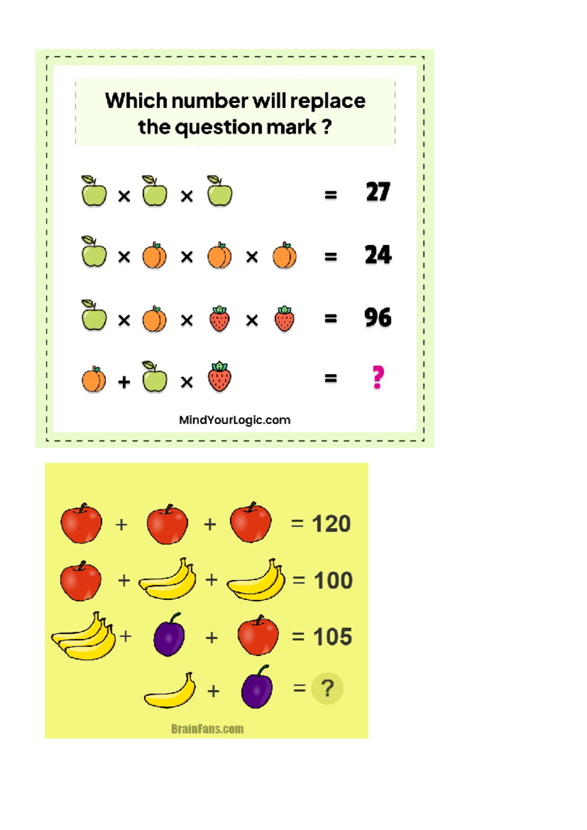 Brain Teasers & Missing Digits - Math Puzzles & Riddles - Studocu