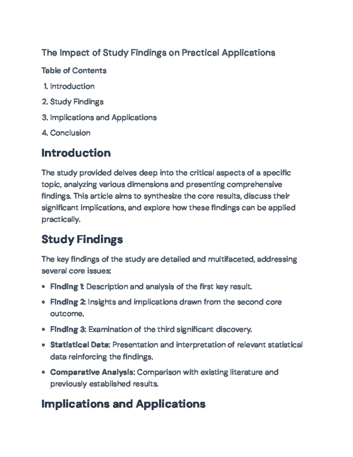Study Findings Impact on Practical Applications: Comprehensive Overview ...