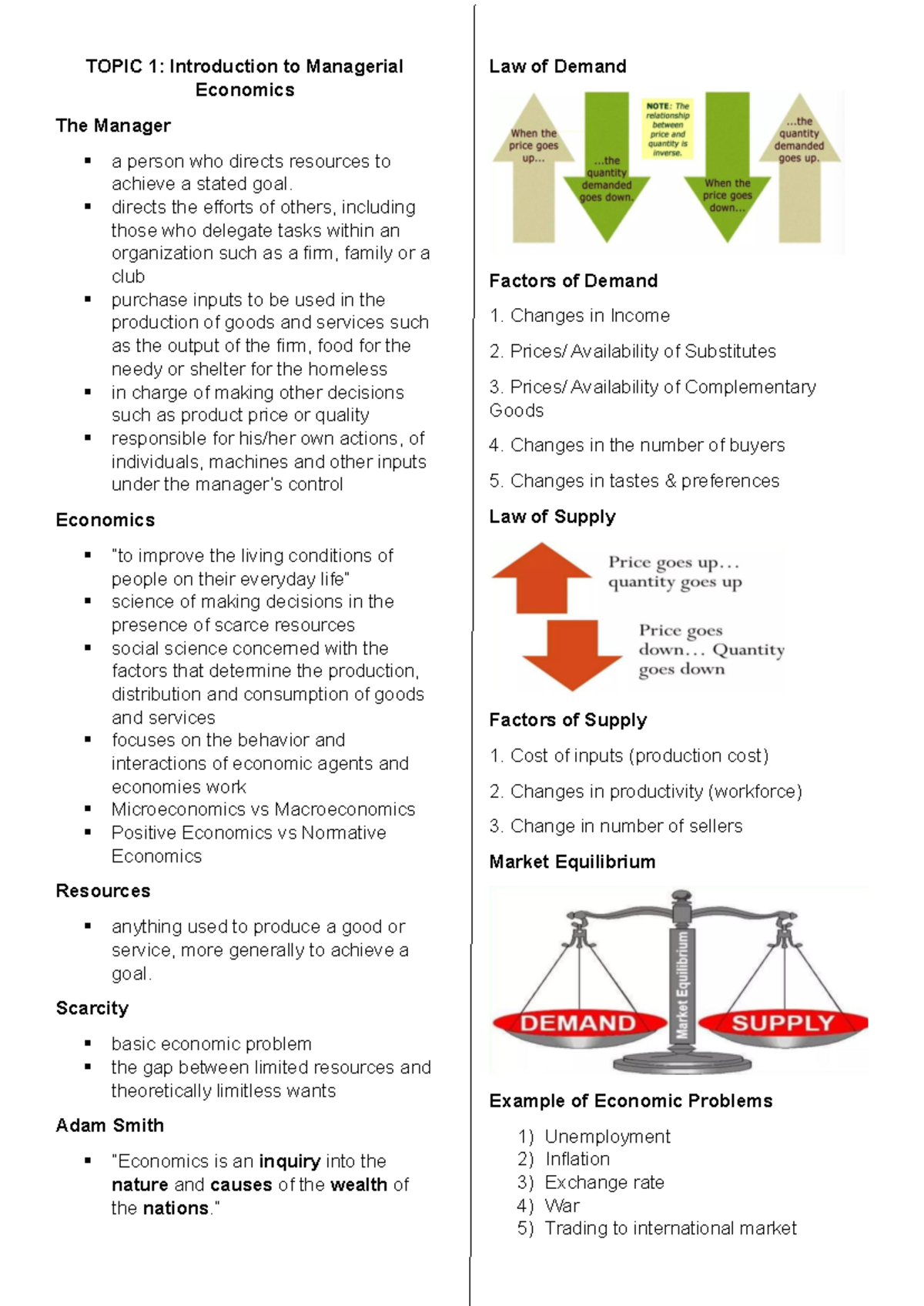 ME Prelims Notes: Introduction to Managerial Economics and Demand Law ...