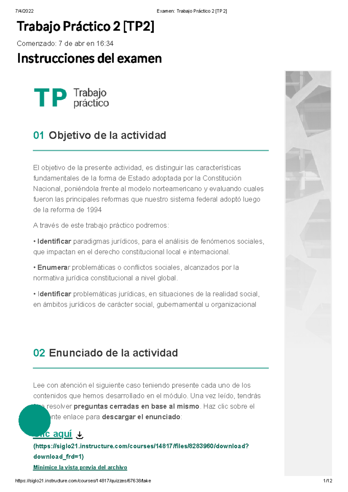 Derecho Constitucional TP2: Análisis de Reformas y Competencias 1994 ...