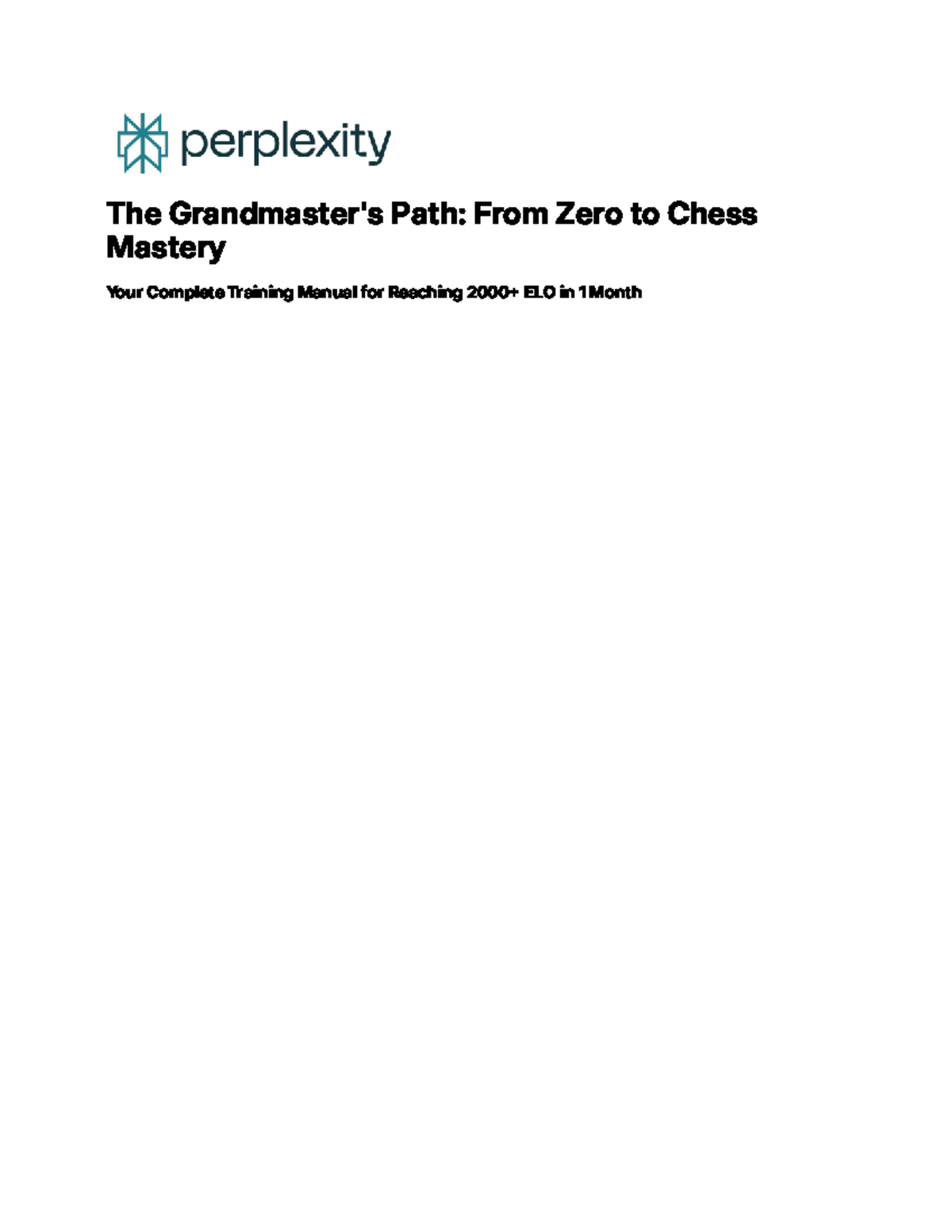 Chess 2: From Zero to Mastery - Complete 1-Month Training Guide - Studocu