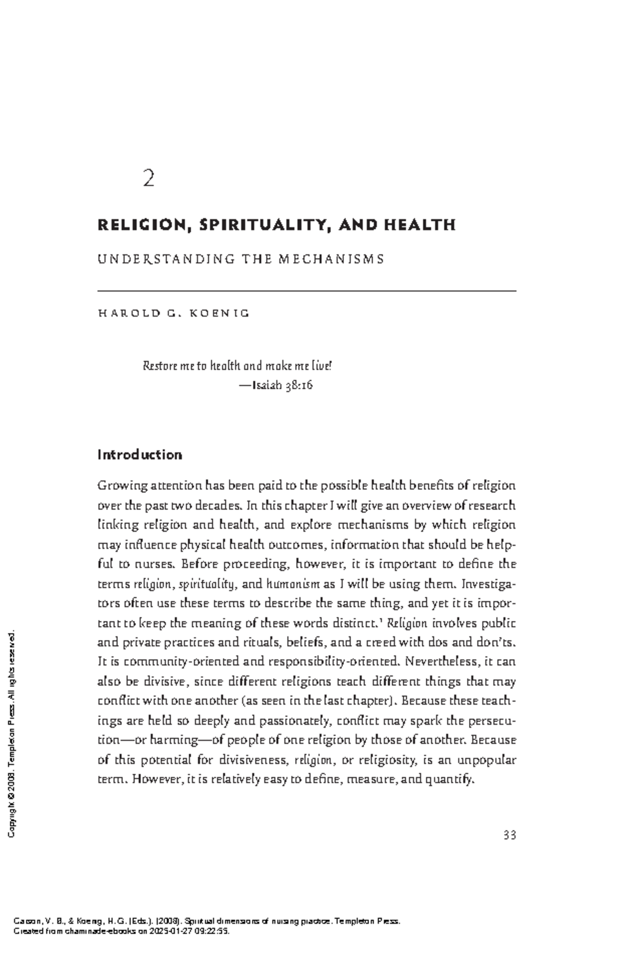 Spiritual Dimensions of Nursing Practice: Insights on Health and ...