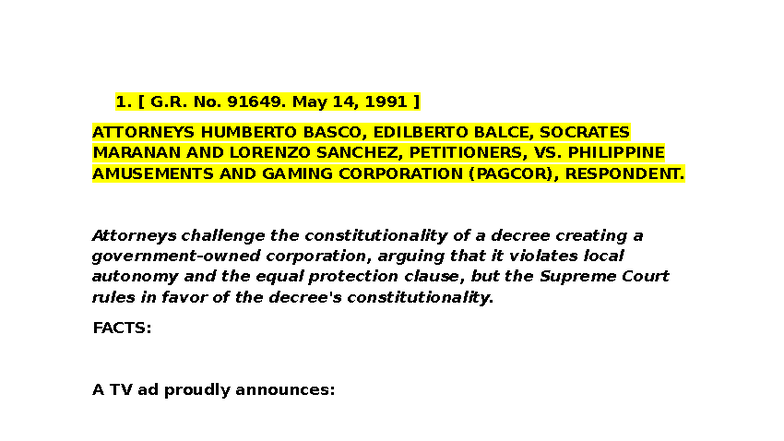 Local Gov-Taxation Cases: Key Supreme Court Rulings and Analysis - Studocu