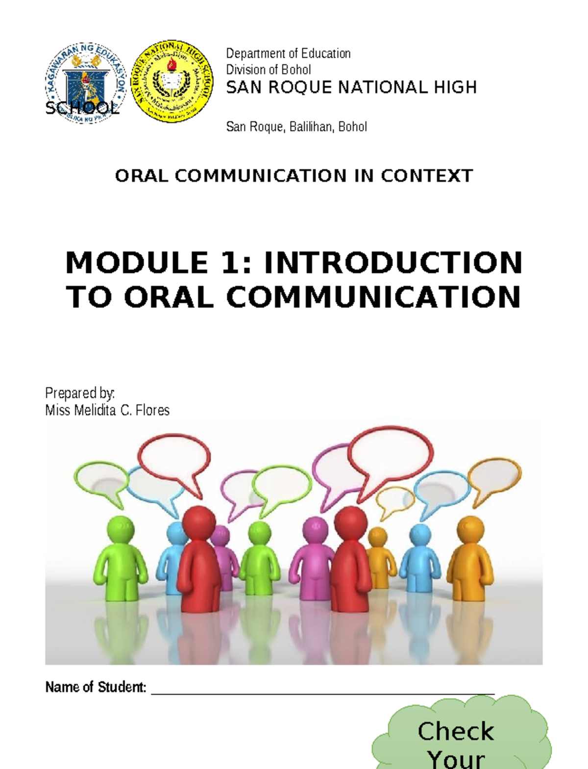 Module 1: Introduction to Oral Communication (ORAL COMM 2020) - Studocu