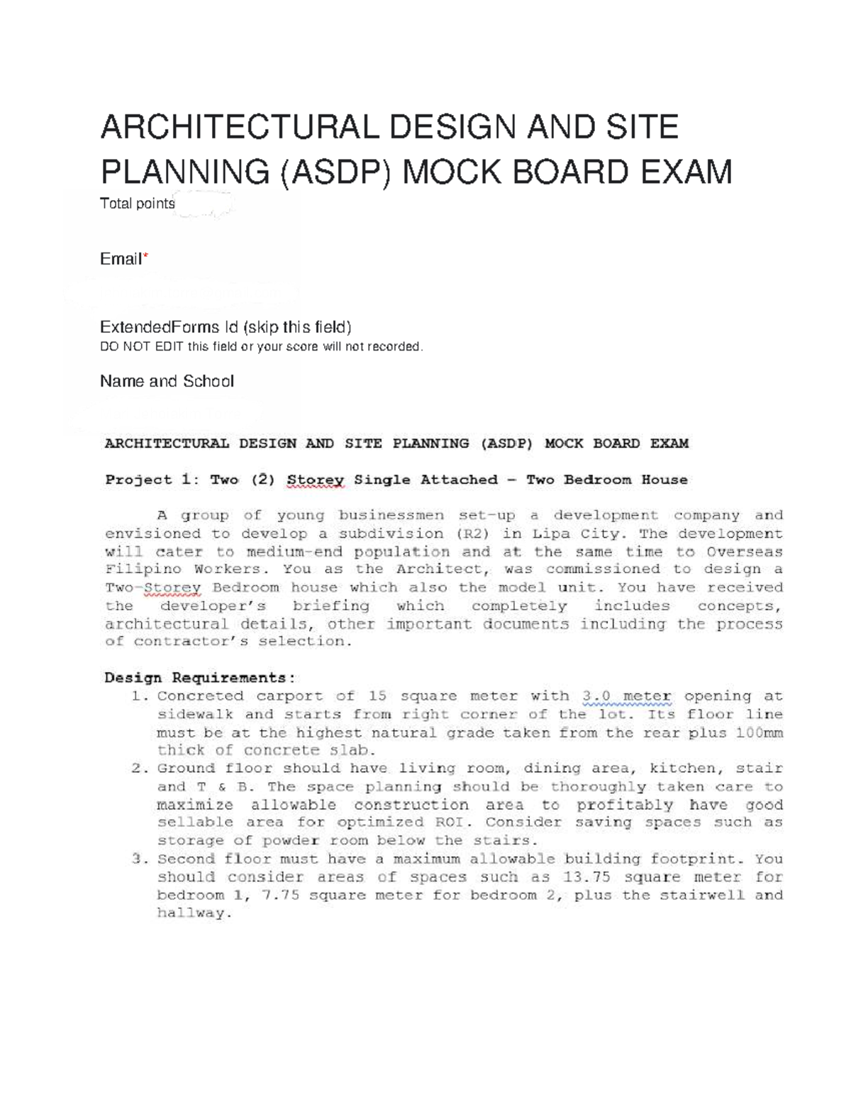 ARCHITECTURAL DESIGN AND SITE PLANNING (ASDP) MOCK BOARD EXAM Notes ...