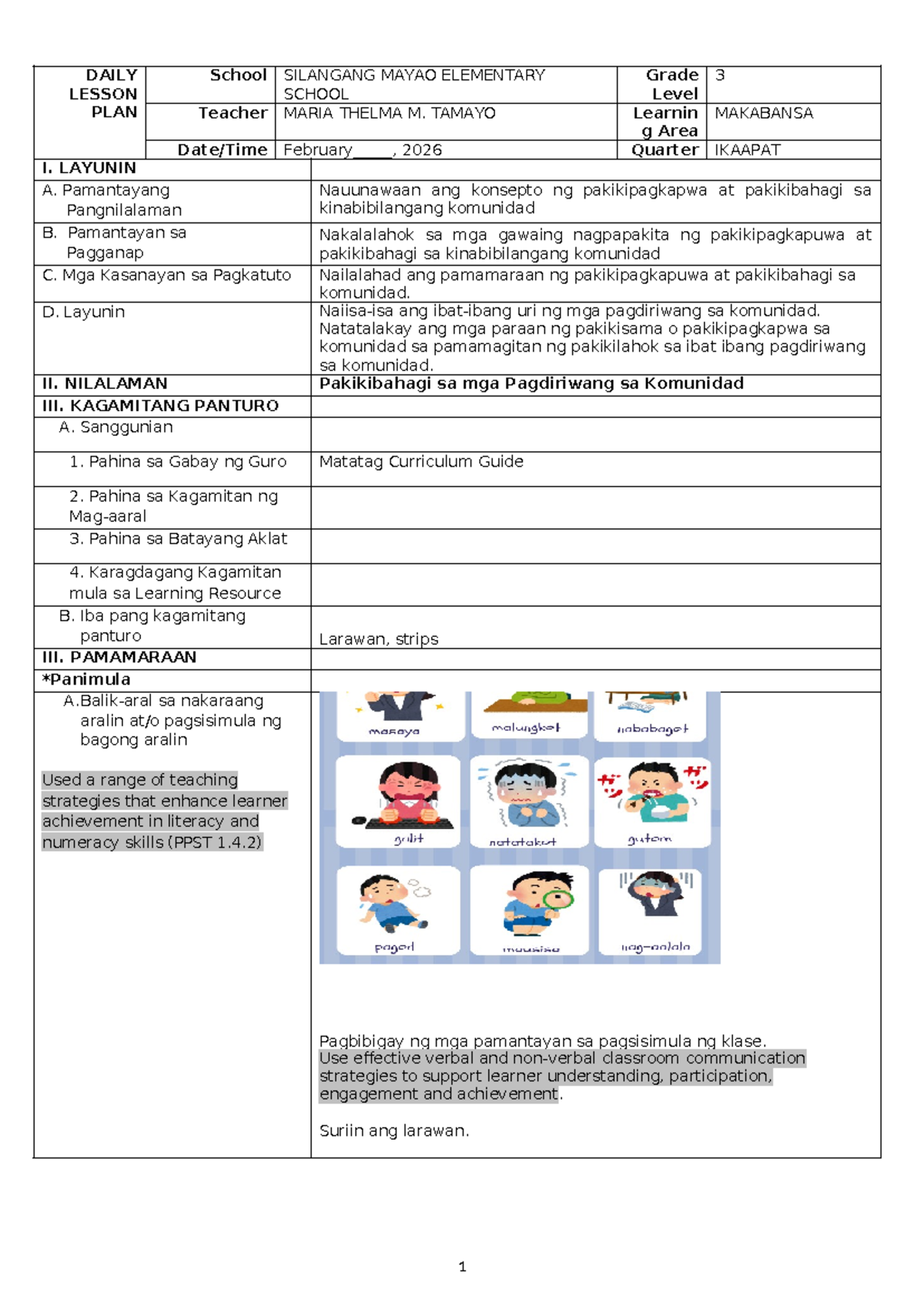 DLP T3 Makabansa Q3 - Daily Lesson Plan on Community Participation ...