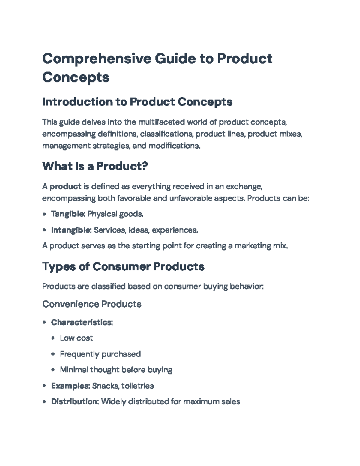 Comprehensive Guide to Product Concepts and Management Strategies ...