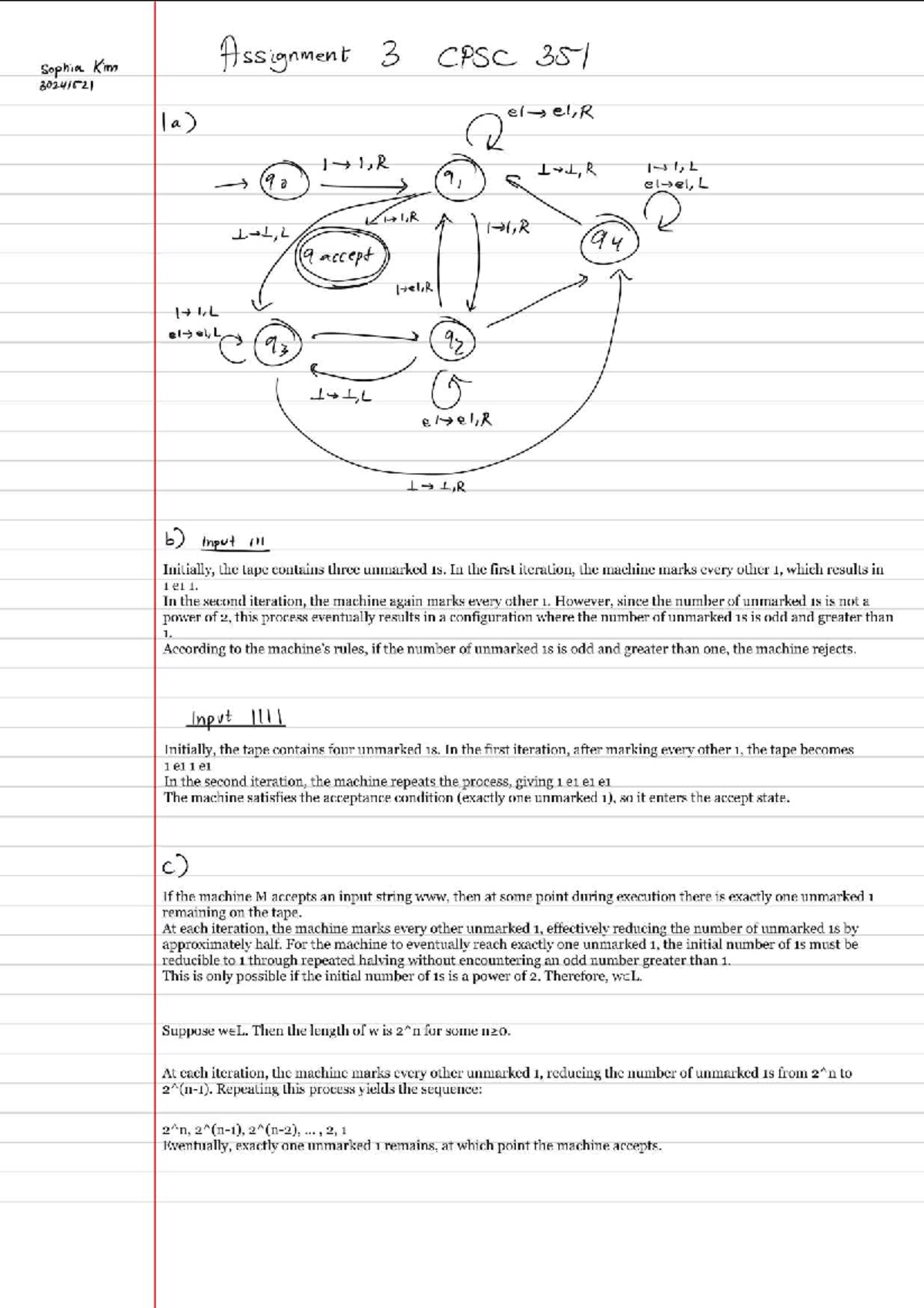 CPSC 351 Assignment 3: Turing Machine Acceptance Conditions - Studocu