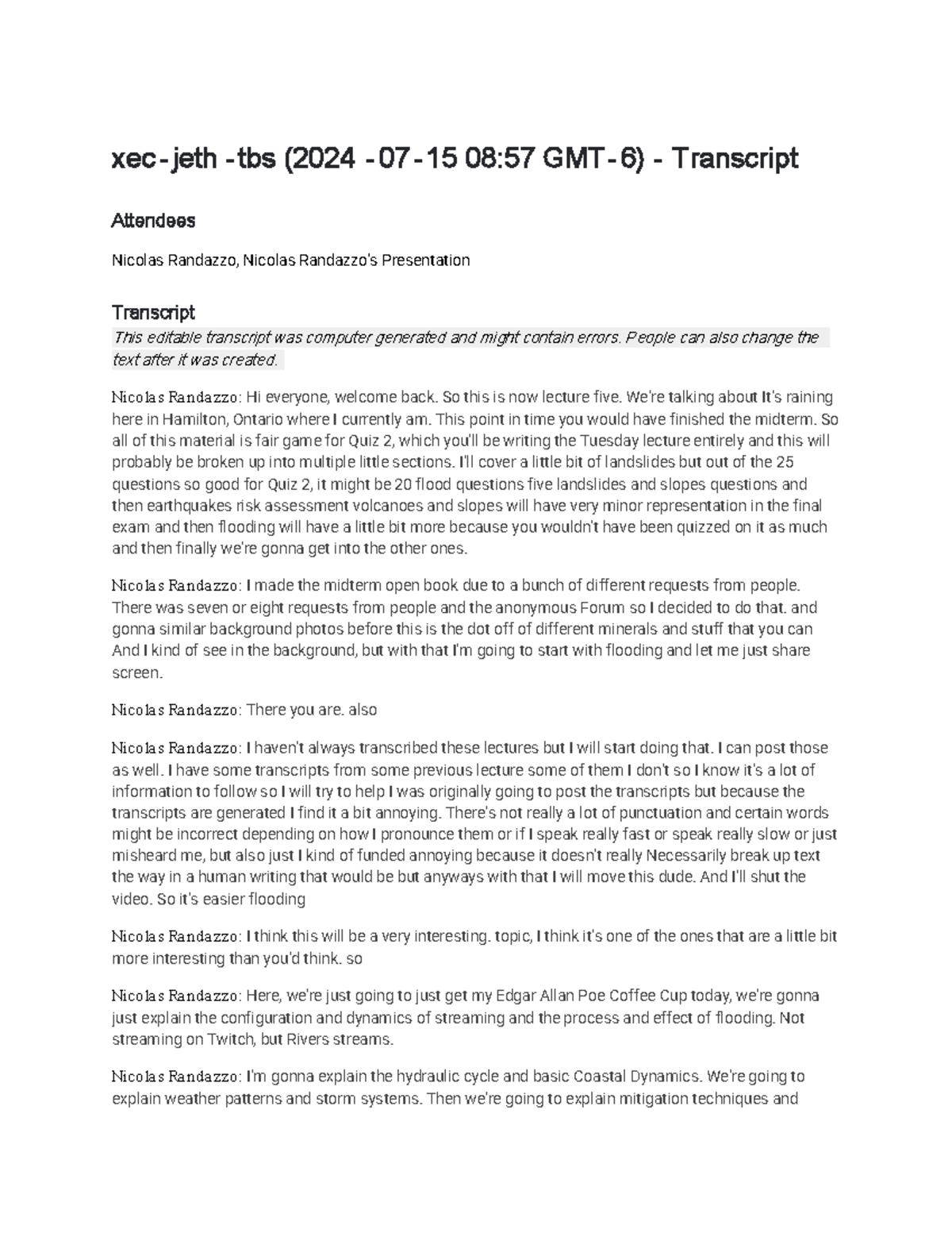 Flooding Overview and Key Concepts - GEOG 202 Lecture Notes - Studocu