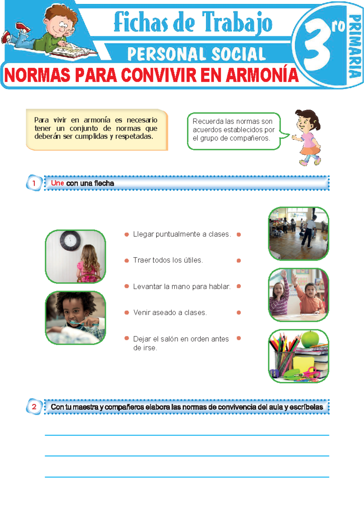 Normas de Convivencia en Armonía para Tercer Grado de Primaria - Studocu