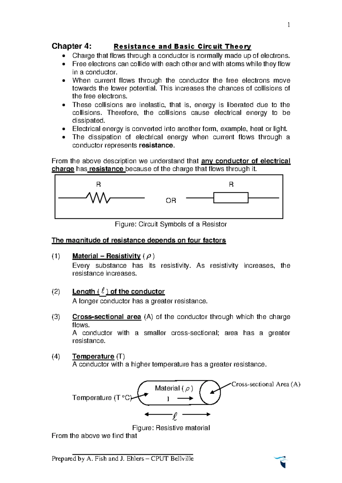 Chapter 3: Basic Electrical Concepts Overview (SM1 2008 Notes) - Studocu