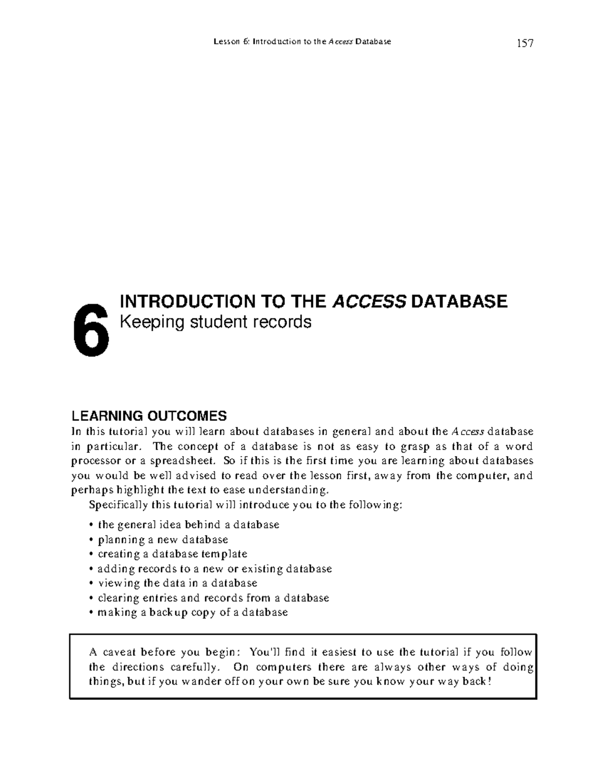 Database notes - Academic performance - Lesson 6: Introduction to the ...