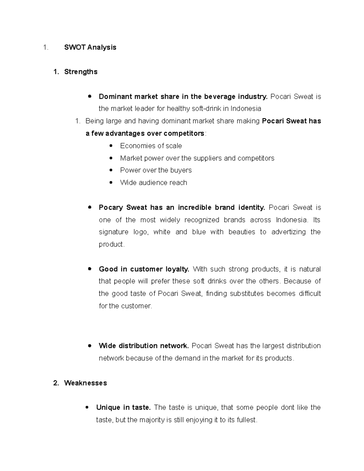 Pocari Sweat SWOT Analysis: Market Insights & Strategic Issues - Studocu