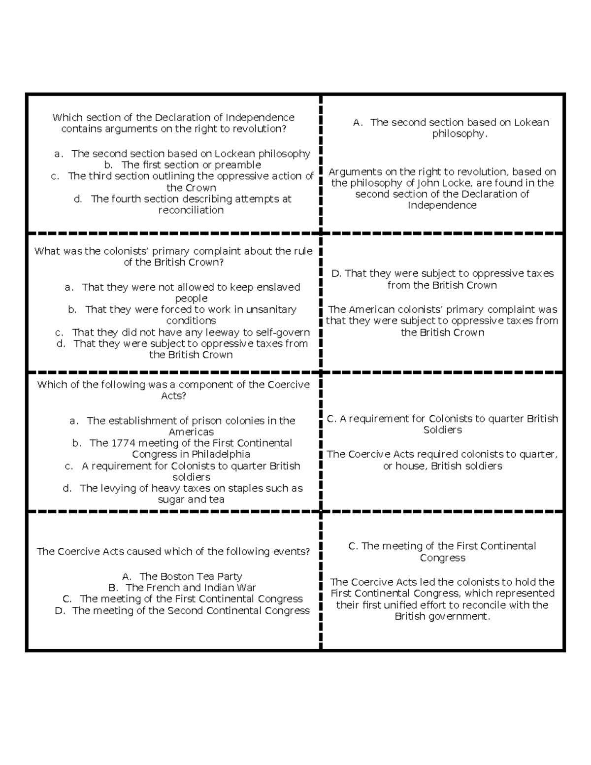 Pol 210 Mod 1 Week 1 - Flashcard Q&A for Declaration & Constitution ...
