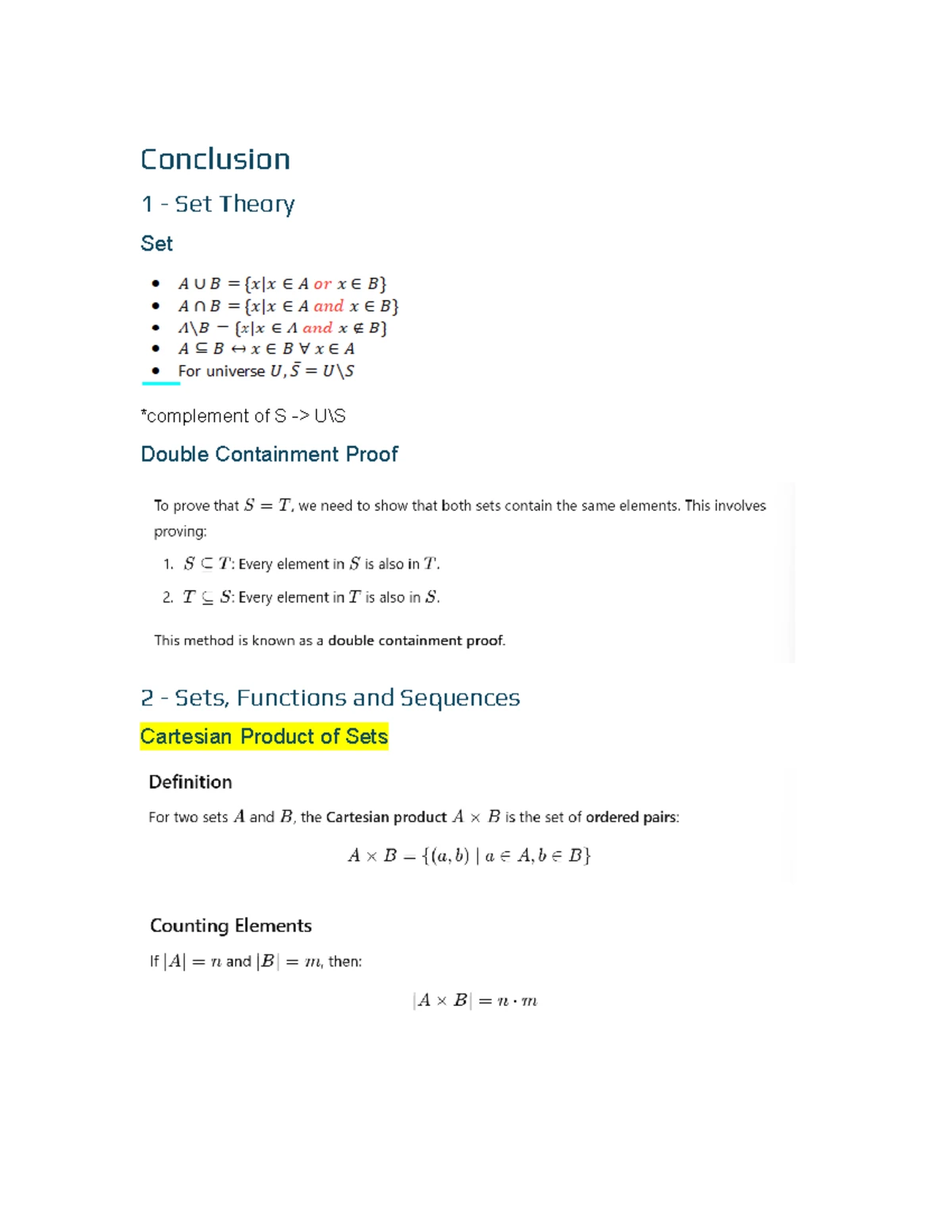 Math1064: Comprehensive Notes on Set Theory and Functions - Studocu