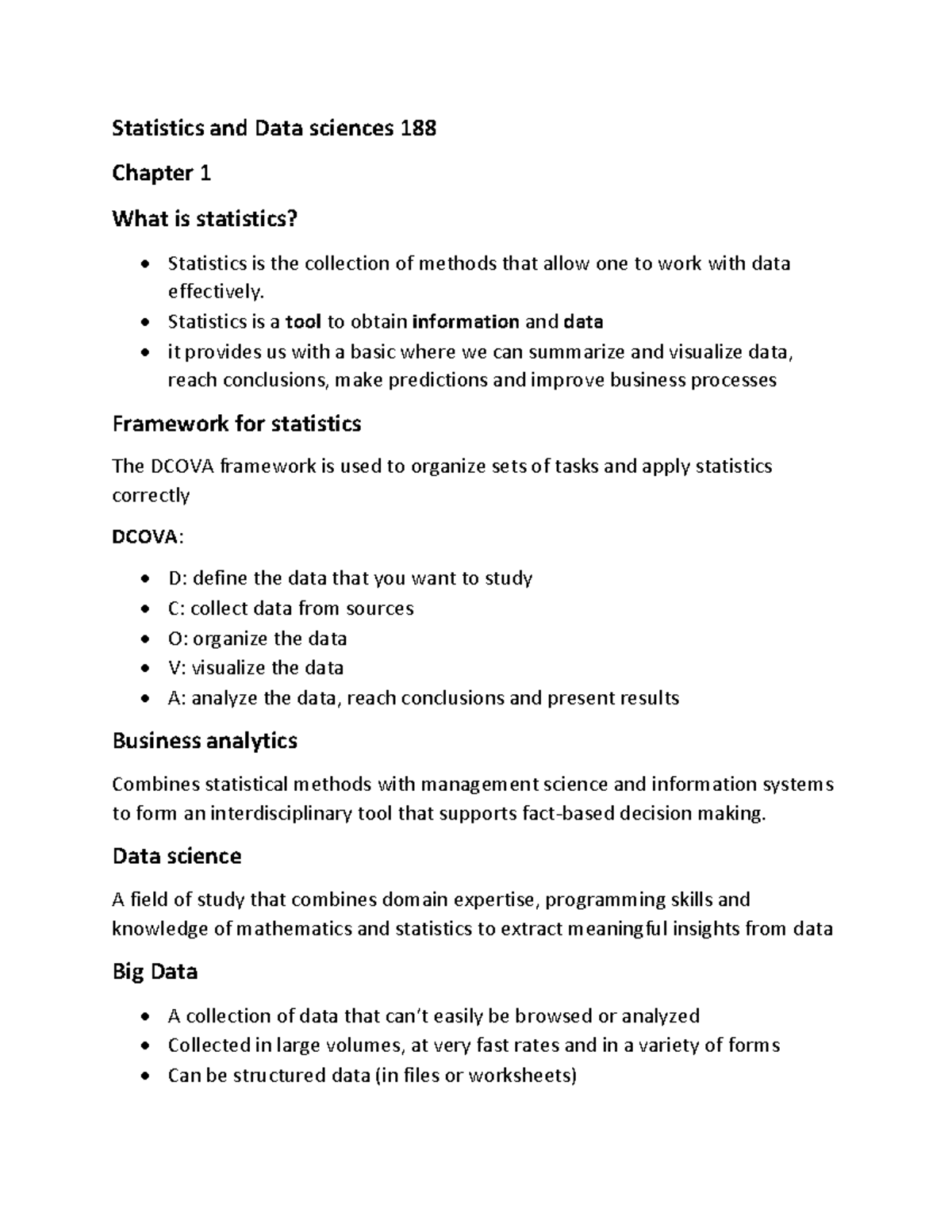 Statistics and Data Sciences 188: Chapter 1 Overview and Key Concepts ...