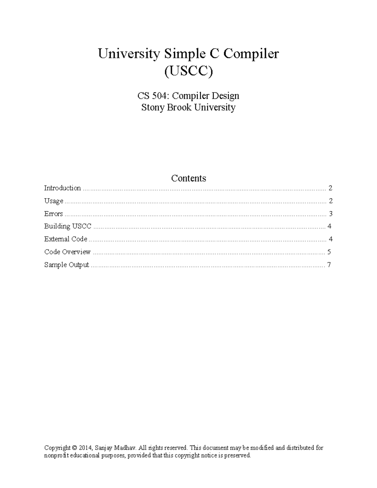 USC Compiler Overview and Usage Guide for CS 504 - Studocu