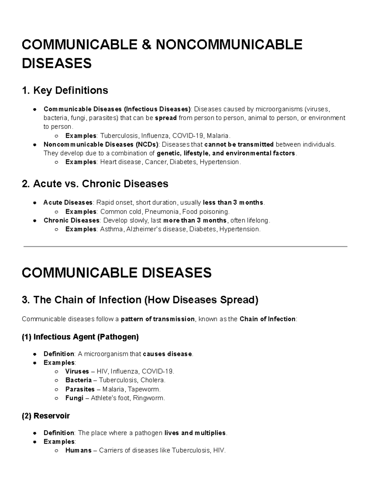 CPH Lesson 4 - Communicable & Noncommunicable Diseases Overview - Studocu