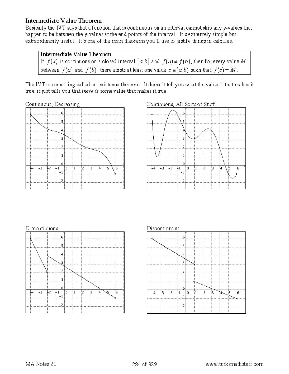 MA Notes 21: Understanding the Intermediate Value Theorem and ...